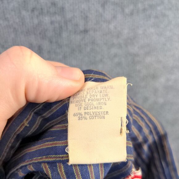 Tem Tex Men's Dress Shirt Multi Striped 18 36 Long Sleeve Pearl Snap Pockets - Picture 9 of 12